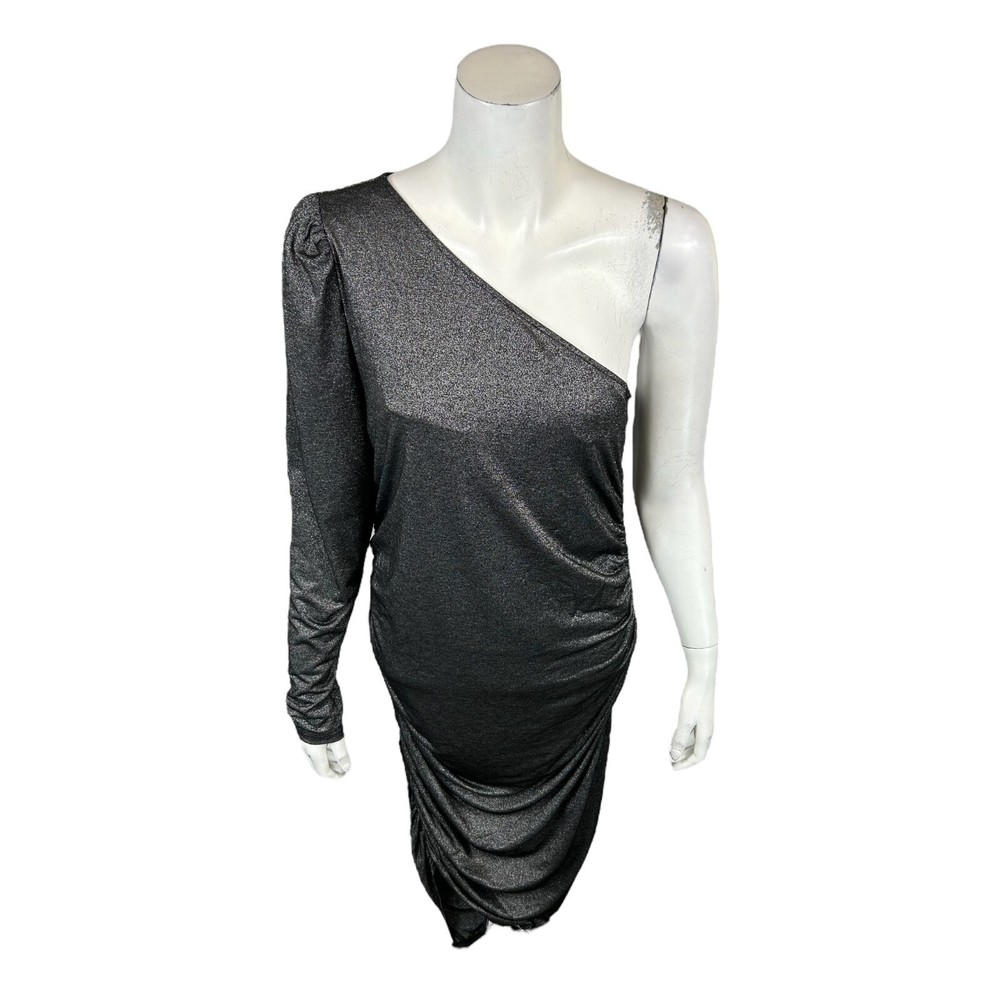 All Worthy Hunter McGrady Women's Ruched Side Dress Black Medium Size